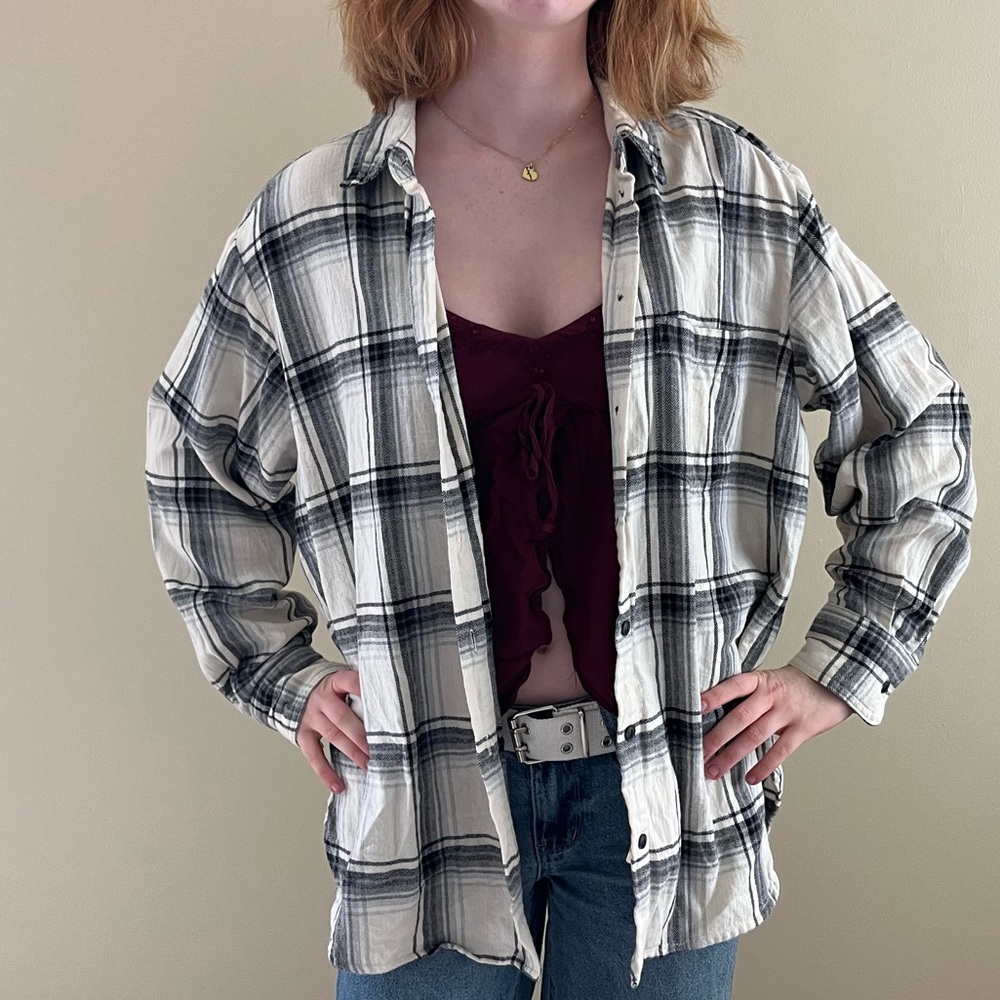 GAP Black and White Plaid Jacket